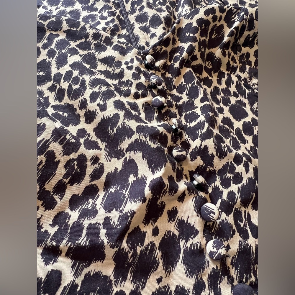 Leopard Print Midi Dress - Brown - Picture 6 of 9